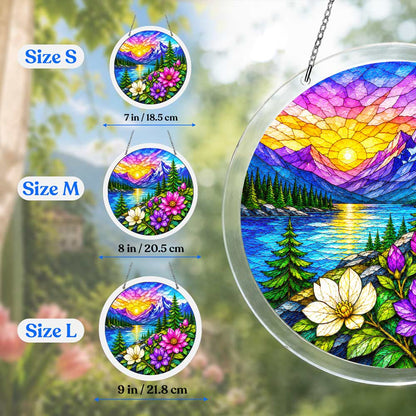 Acrylic Jigsaw Puzzle Suncatcher - Alpine Sunrise