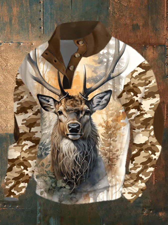 Men's Western-style printed sweatshirt