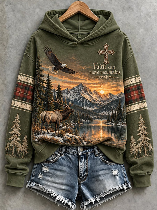 Women's Casual "Faith" Print Hoodie