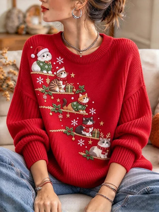 Women's Christmas Casual Animal Print Sweatshirt