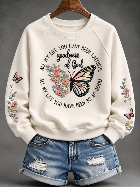 Women's Casual Slogan Print Long-Sleeved Sweatshirt