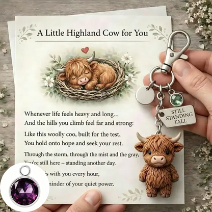 A Little Highland Cow For You Keychain: Your Daily Reminder of Quiet Strength
