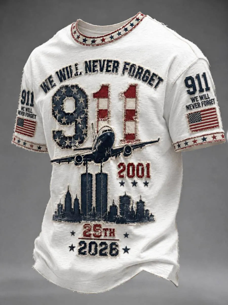 Men's We Will Never Forget 9 11 September 11 T-shirt