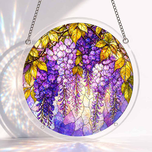 Acrylic Jigsaw Puzzle Suncatcher - Purple Cascade