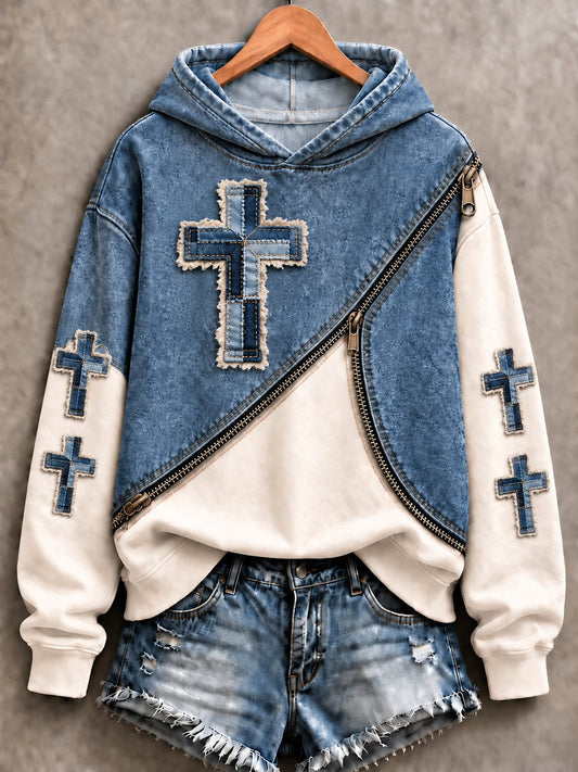 Women's The Cross of Faith Print Hoodie