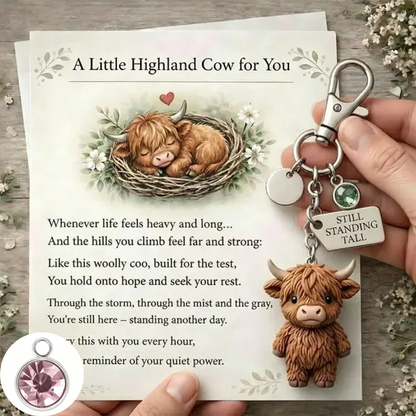 A Little Highland Cow For You Keychain: Your Daily Reminder of Quiet Strength