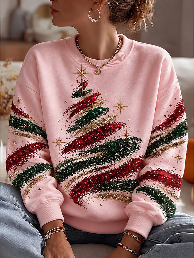 Women's Casual Printed Long-Sleeve Sweatshirt