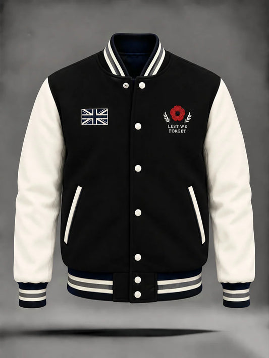 Men's Lest We Forget Print Zip-up Jacket