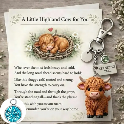 A Little Highland Cow For You Keychain: Your Daily Reminder of Quiet Strength