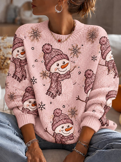 Women'S Christmas Print Crew Neck Long-Sleeve Sweatshirt