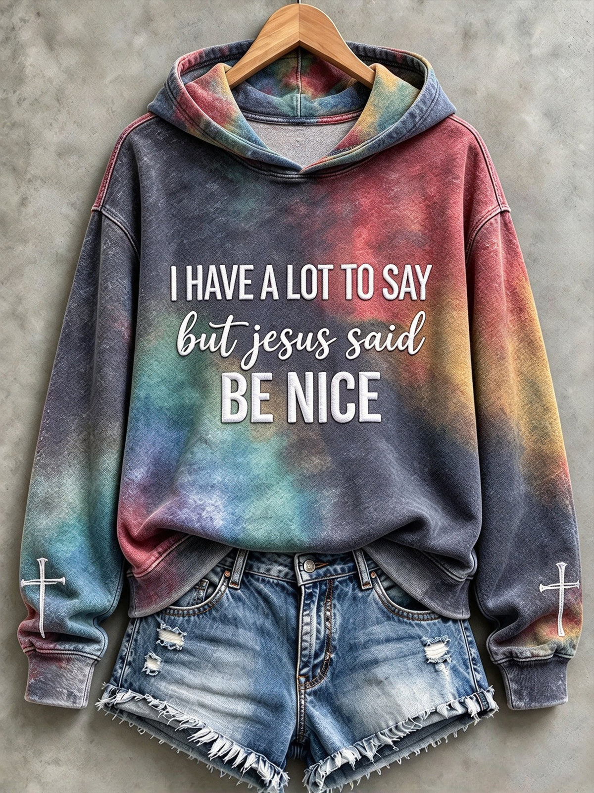 Women's I Have A Lot To Say But Jesus Said Be Nice Print Regular Sweatshirt