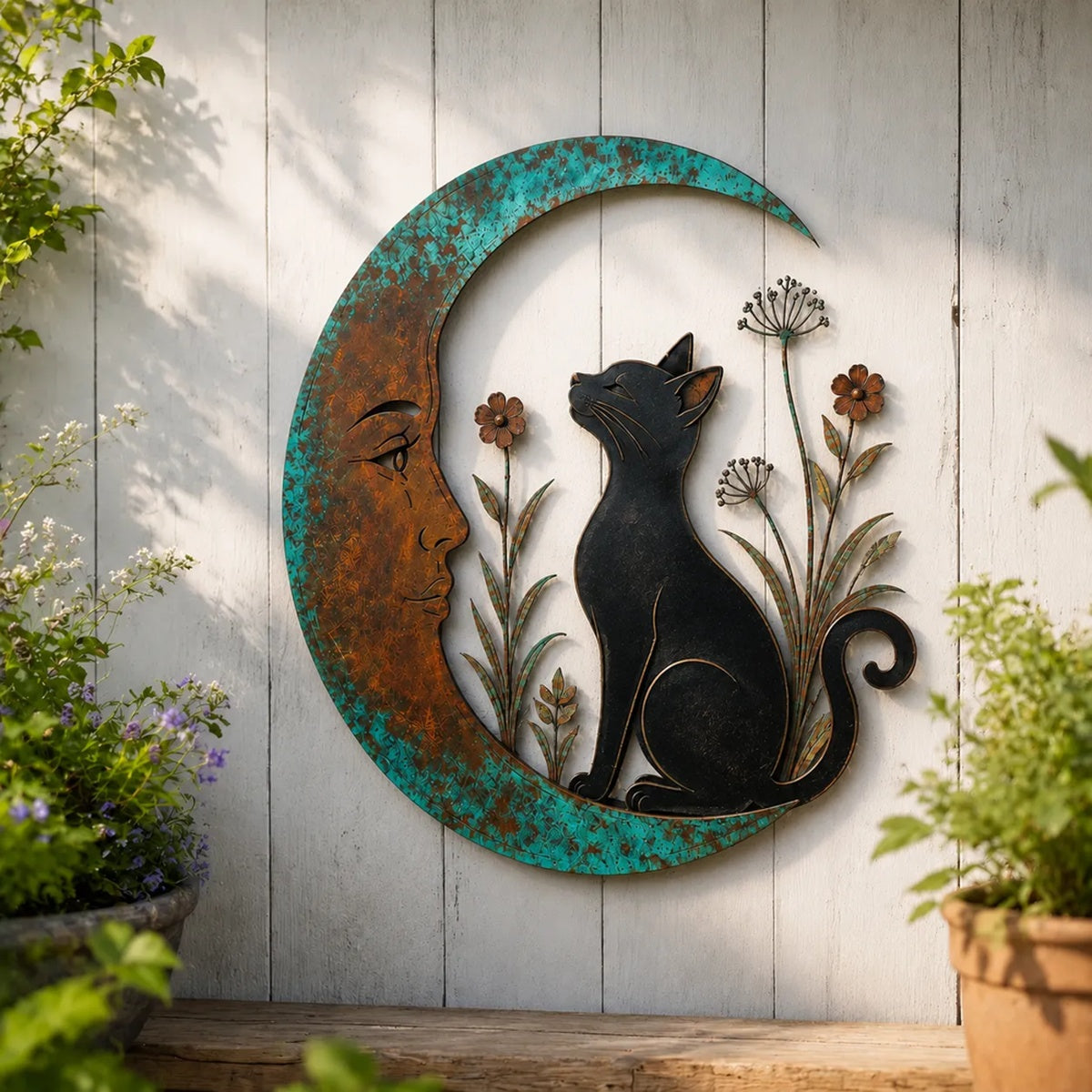 Moon Wall Decor – Dragonfly, Bee, Fairy & Black Cat