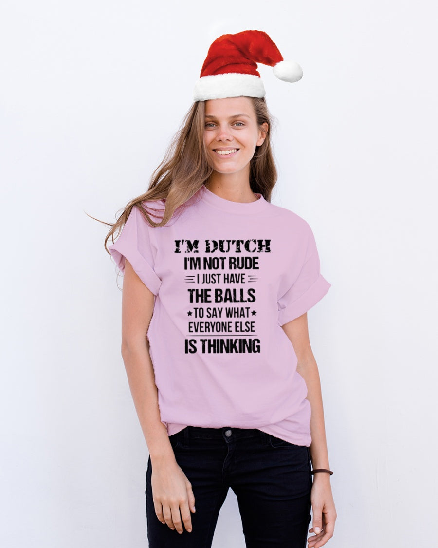 I'M NOT RUDE I'M DUTCH - Classic T-Shirt - Classic Pink - lifestyle-holiday-crewneck-front-1