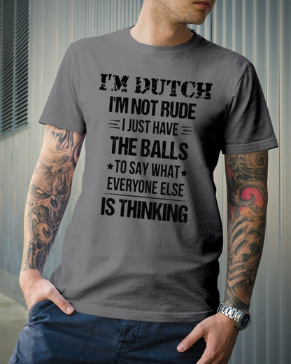 I'M NOT RUDE I'M DUTCH - Premium Fit Mens Tee - Asphalt - lifestyle-mens-crewneck-front-6