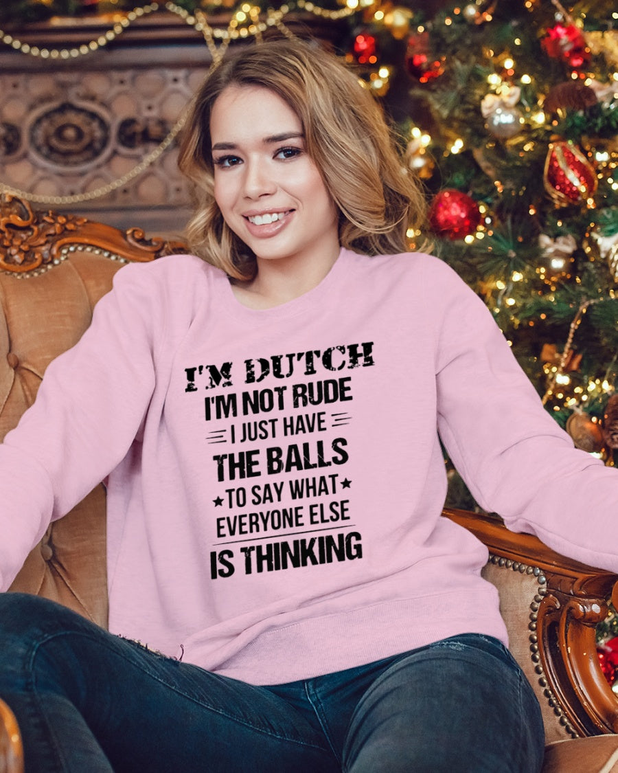 I'M NOT RUDE I'M DUTCH - Crewneck Sweatshirt - Light Pink - lifestyle-holiday-sweater-front-3