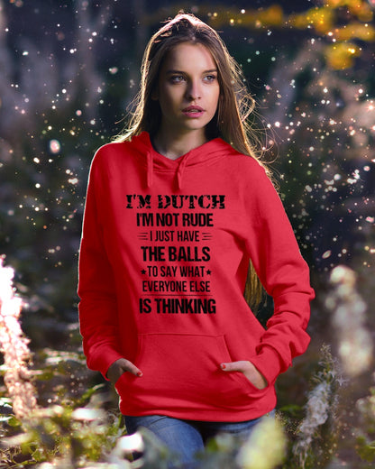 I'M NOT RUDE I'M DUTCH - Hooded Sweatshirt - Red - lifestyle-holiday-hoodie-front-5