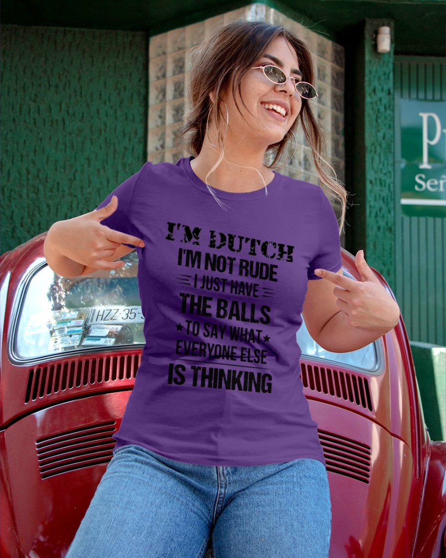 I'M NOT RUDE I'M DUTCH - Ladies T-Shirt - Purple - apparel-ladies-t-shirt-lifestyle-01