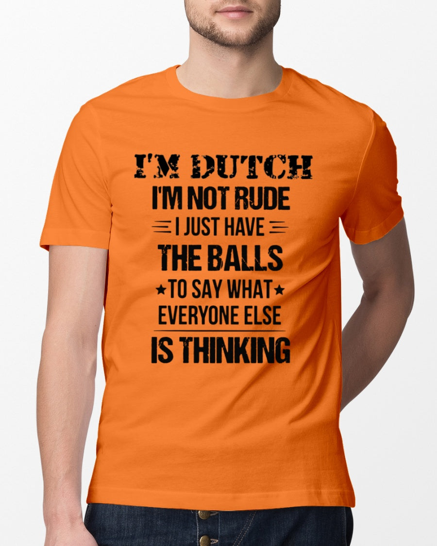 I'M NOT RUDE I'M DUTCH - Classic T-Shirt - Burnt Orange - lifestyle-mens-crewneck-front-13