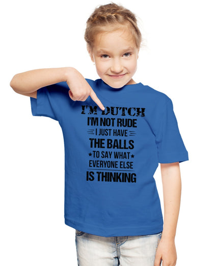 I'M NOT RUDE I'M DUTCH - Youth T-Shirt - Royal - lifestyle-youth-tshirt-front-2