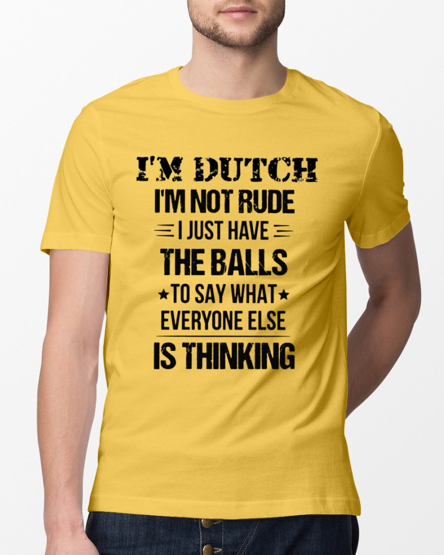 I'M NOT RUDE I'M DUTCH - Classic T-Shirt - Gold - lifestyle-mens-crewneck-front-13