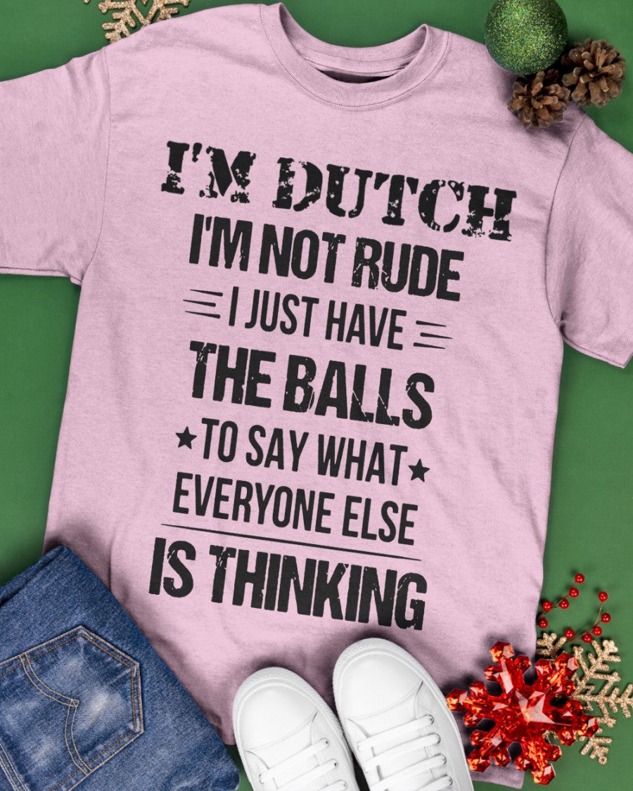 I'M NOT RUDE I'M DUTCH - Classic T-Shirt - Classic Pink - apparel-classic-tshirt-lifestyle-back-69