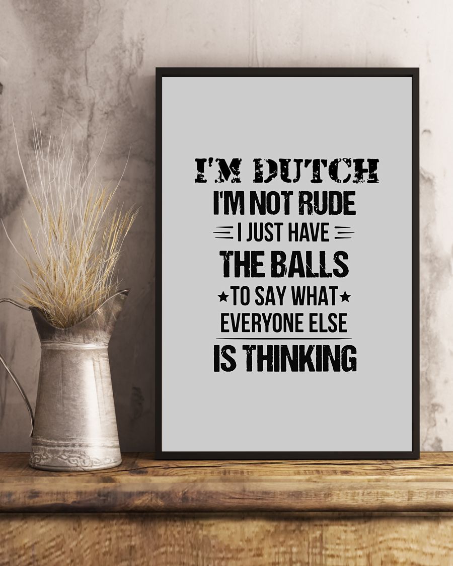 I'M NOT RUDE I'M DUTCH - 24x36 Poster - Ash - lifestyle-poster-3