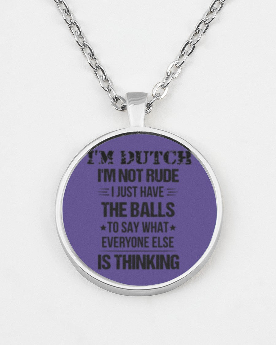 I'M NOT RUDE I'M DUTCH - Metallic Circle Necklace - Purple - aos-necklace-circle-metallic-lifestyle-07