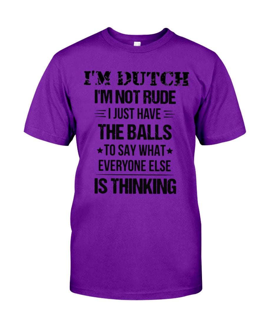 I'M NOT RUDE I'M DUTCH - Classic T-Shirt - Purple - Front