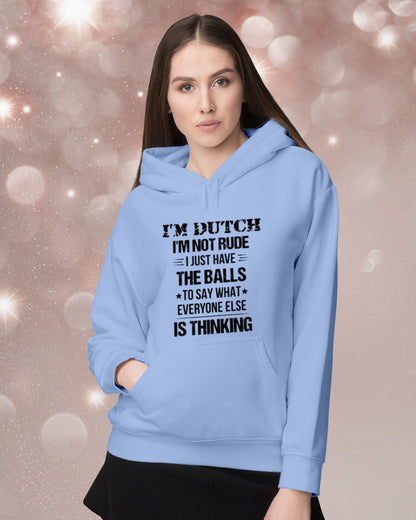 I'M NOT RUDE I'M DUTCH - Hooded Sweatshirt - Carolina Blue - lifestyle-holiday-hoodie-front-1
