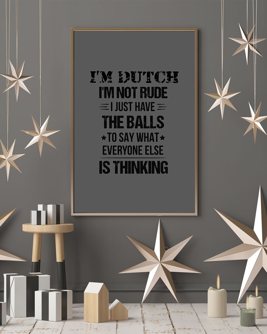 I'M NOT RUDE I'M DUTCH - 24x36 Poster - Charcoal Grey - lifestyle-holiday-poster-1