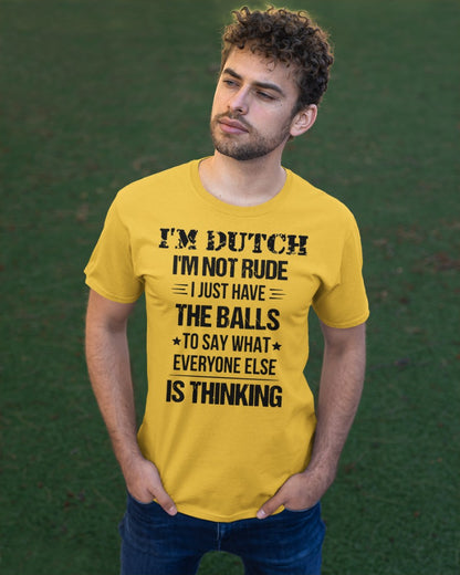 I'M NOT RUDE I'M DUTCH - Classic T-Shirt - Gold - apparel-classic-tshirt-lifestyle-front-43