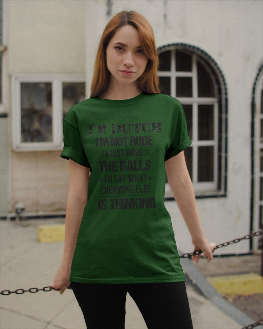 I'M NOT RUDE I'M DUTCH - Classic T-Shirt - Forest Green - apparel-classic-tshirt-lifestyle-19