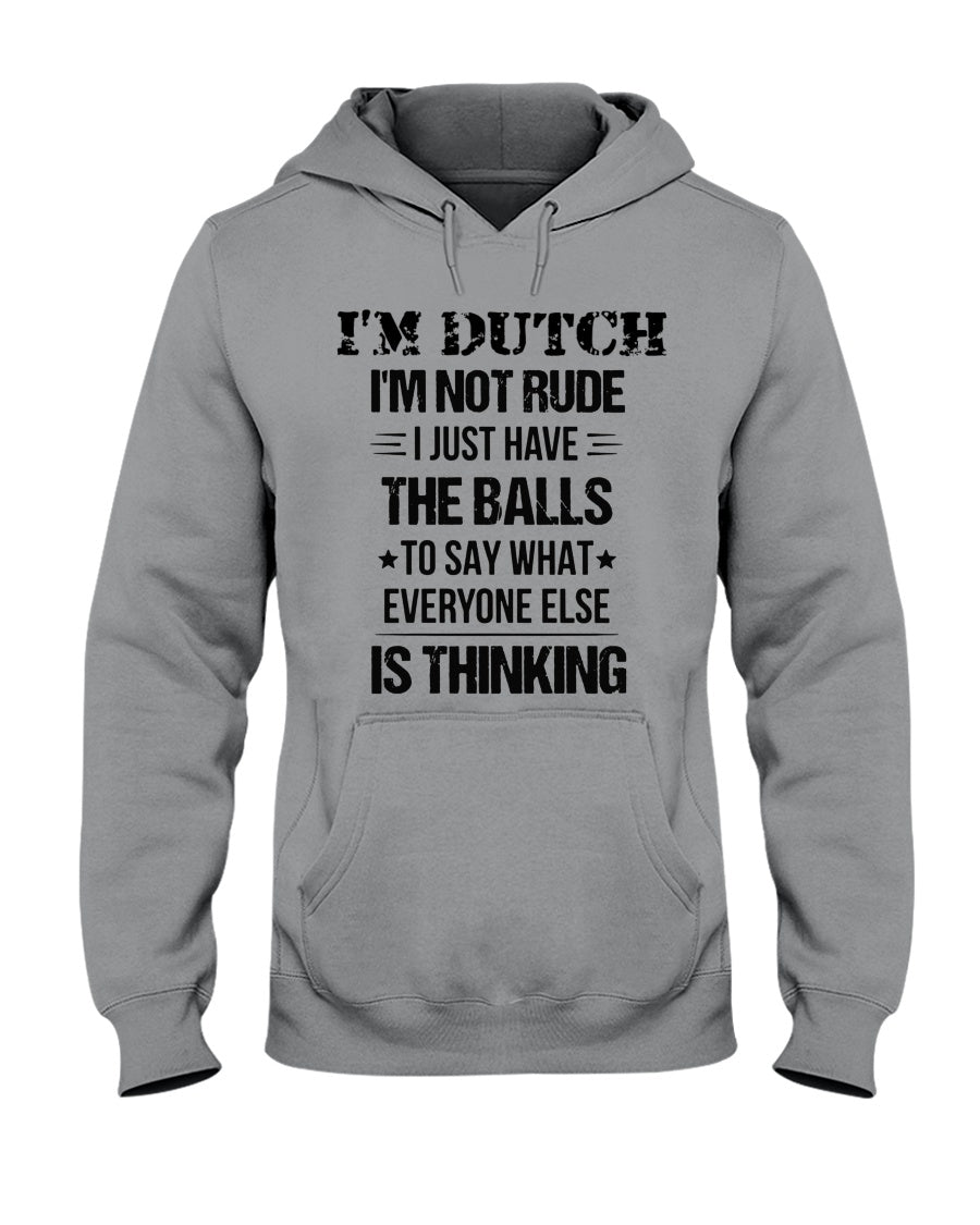 I'M NOT RUDE I'M DUTCH - Hooded Sweatshirt - Sports Grey - Front