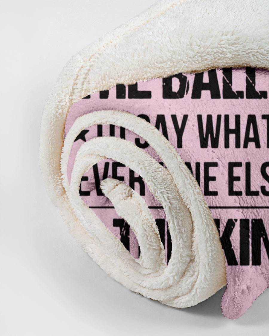 I'M NOT RUDE I'M DUTCH - Small Fleece Blanket - 30" x 40" - Classic Pink - aos-coral-fleece-blanket-30x40-lifestyle-front-18