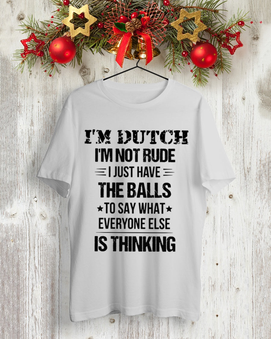 I'M NOT RUDE I'M DUTCH - Premium Fit Mens Tee - Ash - lifestyle-holiday-crewneck-front-2