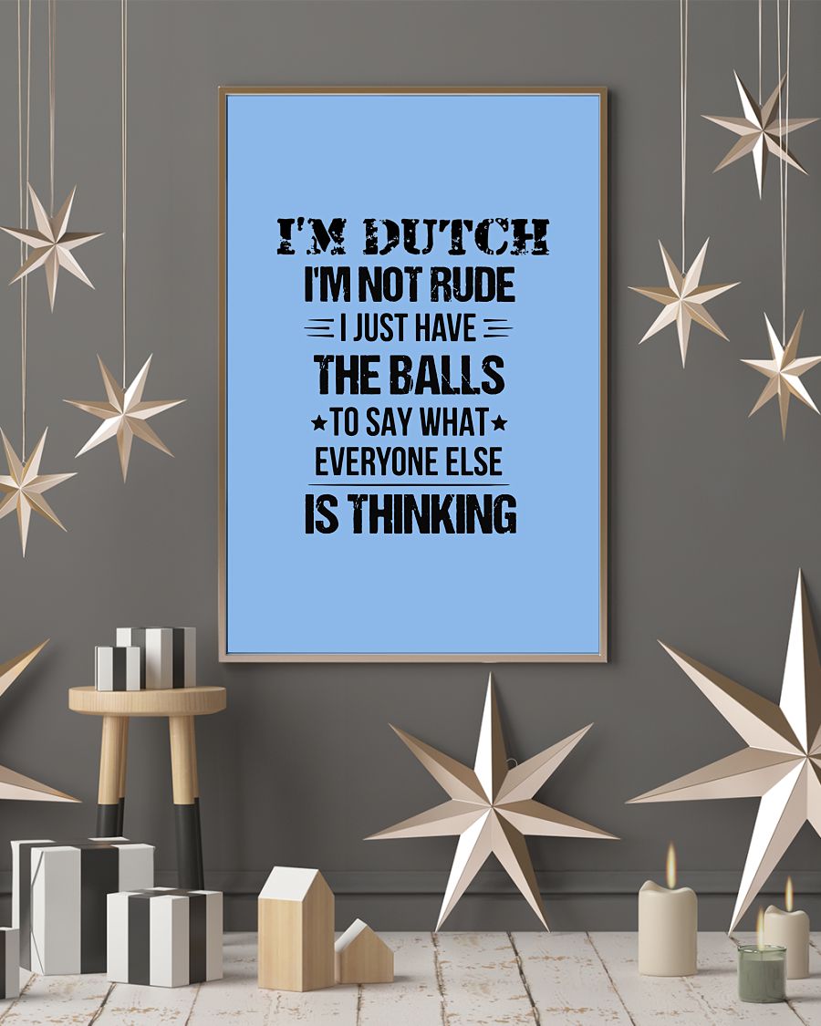 I'M NOT RUDE I'M DUTCH - 24x36 Poster - Light Blue - lifestyle-holiday-poster-1