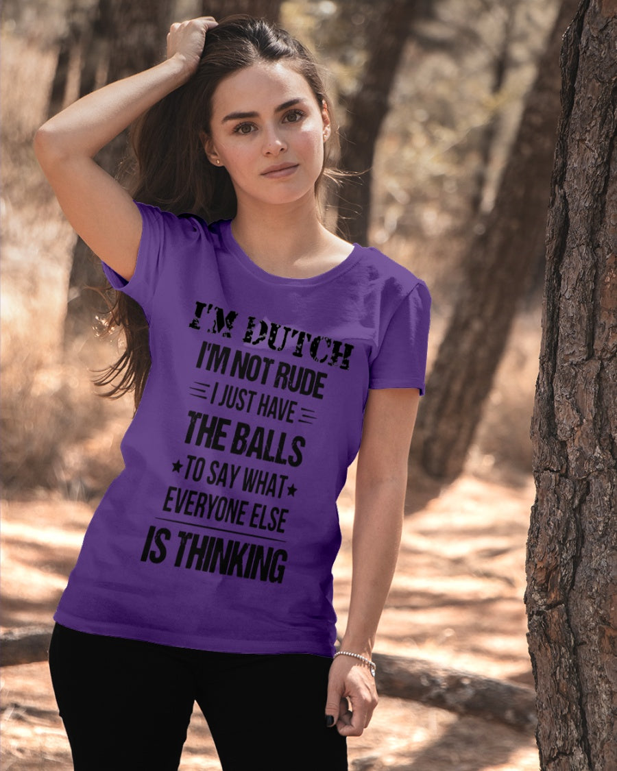 I'M NOT RUDE I'M DUTCH - Ladies T-Shirt - Purple - apparel-ladies-t-shirt-lifestyle-06