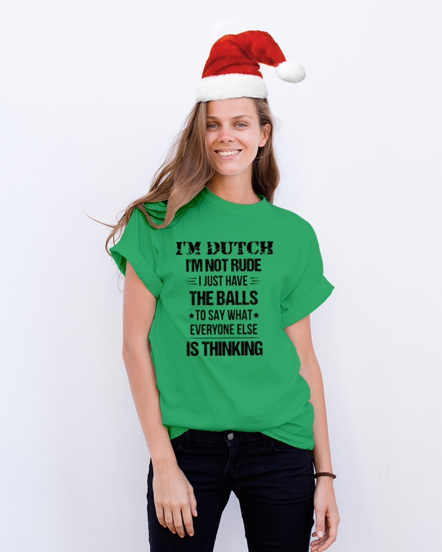 I'M NOT RUDE I'M DUTCH - Classic T-Shirt - Kelly - lifestyle-holiday-crewneck-front-1