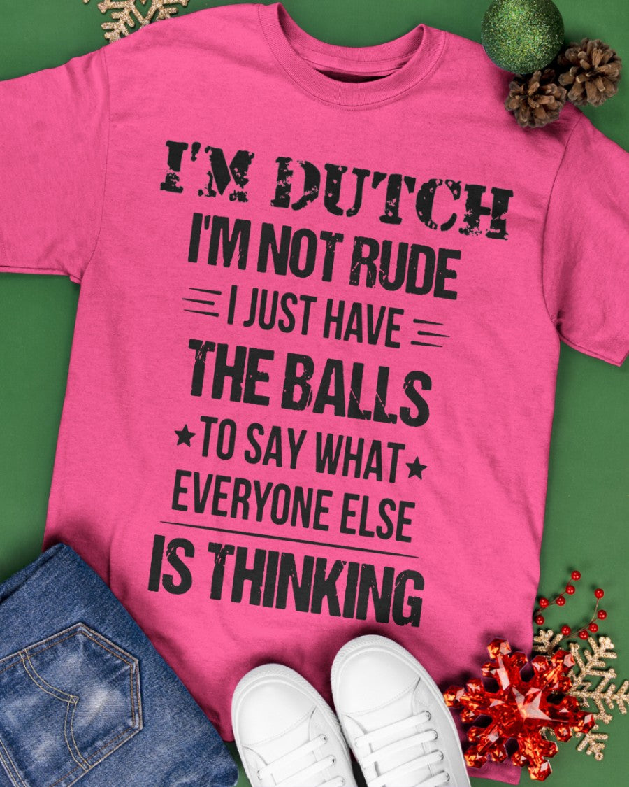 I'M NOT RUDE I'M DUTCH - Classic T-Shirt - Cyber Pink - apparel-classic-tshirt-lifestyle-back-69