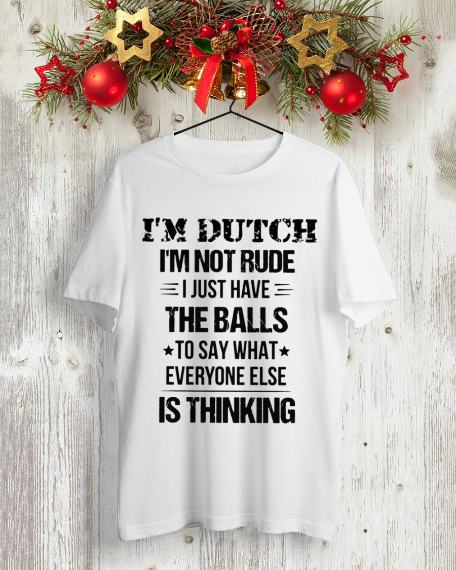 I'M NOT RUDE I'M DUTCH - Premium Fit Mens Tee - White - lifestyle-holiday-crewneck-front-2