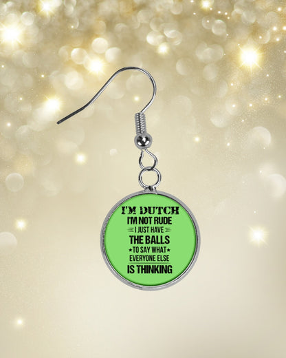 I'M NOT RUDE I'M DUTCH - Circle Earrings - Kiwi - aos-earring-circle-front-lifestyle-3