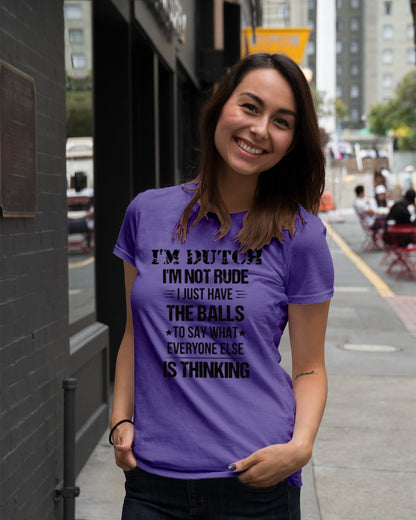 I'M NOT RUDE I'M DUTCH - Premium Fit Ladies Tee - Purple - lifestyle-women-crewneck-front-5