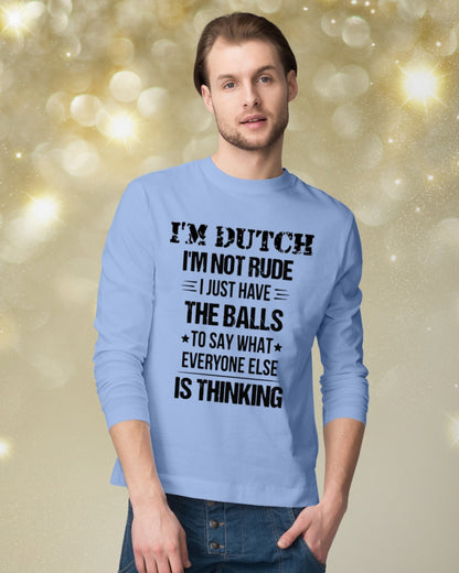 I'M NOT RUDE I'M DUTCH - Long Sleeve Tee - Carolina Blue - lifestyle-holiday-longsleeves-front-3