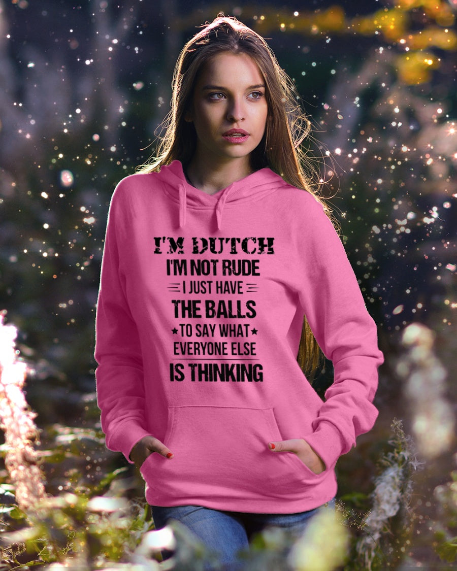 I'M NOT RUDE I'M DUTCH - Hooded Sweatshirt - Heliconia - lifestyle-holiday-hoodie-front-5