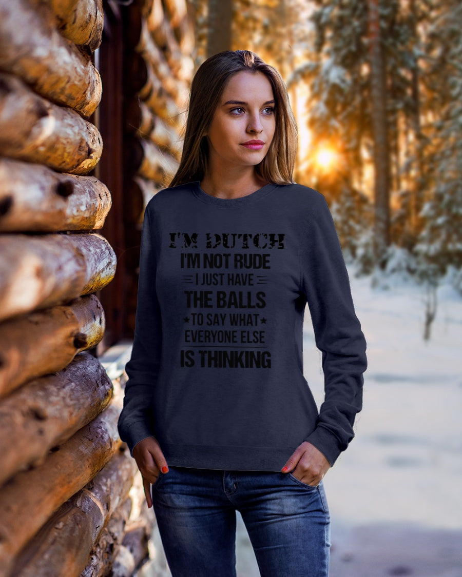 I'M NOT RUDE I'M DUTCH - Crewneck Sweatshirt - Navy - lifestyle-holiday-sweater-front-1