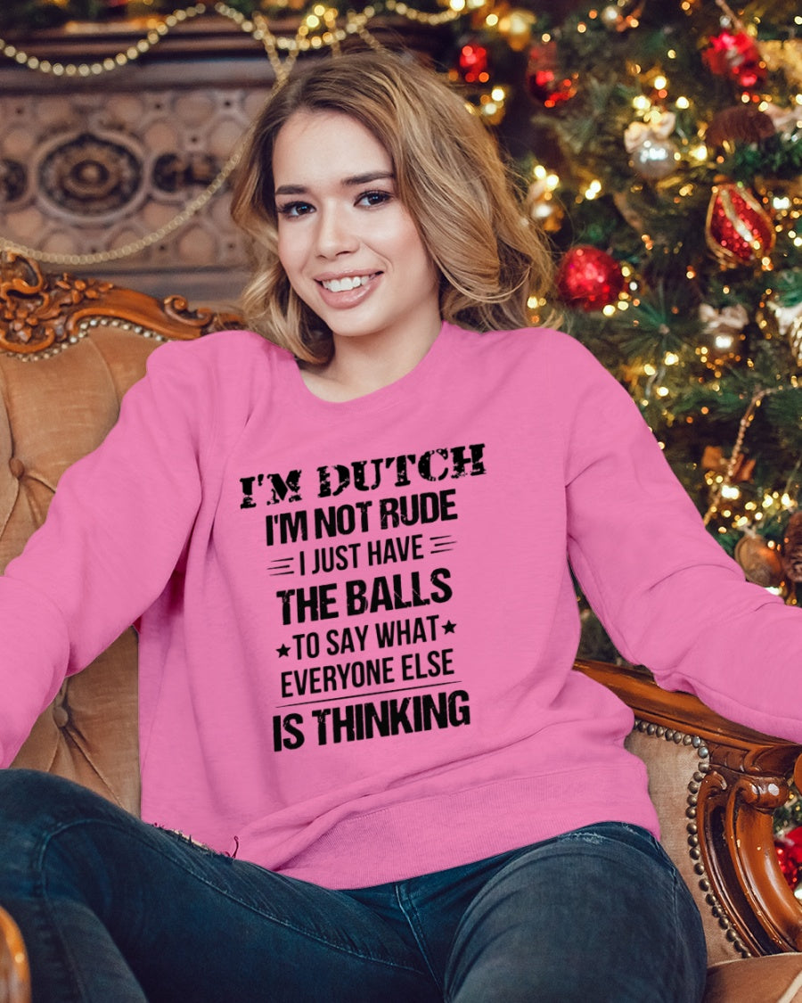 I'M NOT RUDE I'M DUTCH - Crewneck Sweatshirt - Heliconia - lifestyle-holiday-sweater-front-3