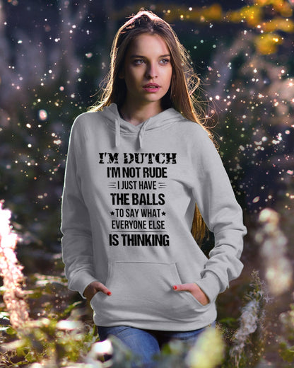 I'M NOT RUDE I'M DUTCH - Hooded Sweatshirt - Ash - lifestyle-holiday-hoodie-front-5