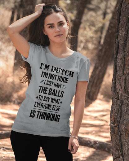 I'M NOT RUDE I'M DUTCH - Ladies T-Shirt - Sports Grey - apparel-ladies-t-shirt-lifestyle-06