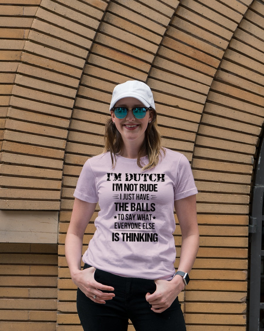 I'M NOT RUDE I'M DUTCH - Premium Fit Ladies Tee - Light Pink - lifestyle-women-crewneck-front-4