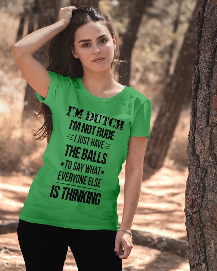 I'M NOT RUDE I'M DUTCH - Ladies T-Shirt - Irish Green - apparel-ladies-t-shirt-lifestyle-06